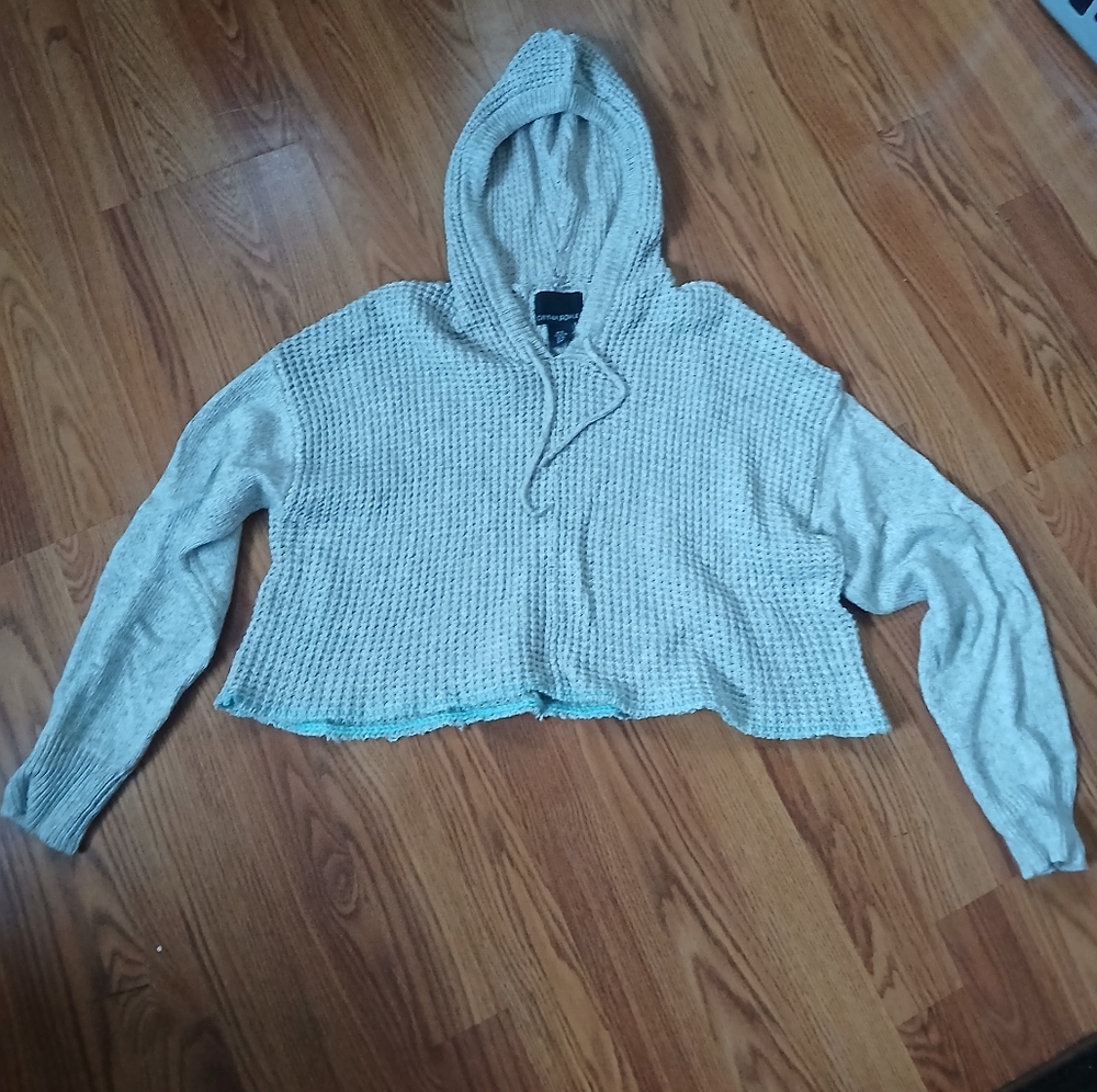 Cynthia‎ Rowley Cream Hooded Knit Top